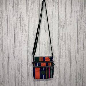 Womens Small Striped Kipling Crossbody Bag EUC